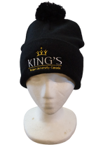 Load image into Gallery viewer, King&#39;s College Toque with Pompom, Black

