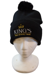 King's College Toque with Pompom, Black