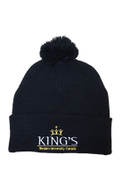 Load image into Gallery viewer, King&#39;s College Toque with Pompom, Black
