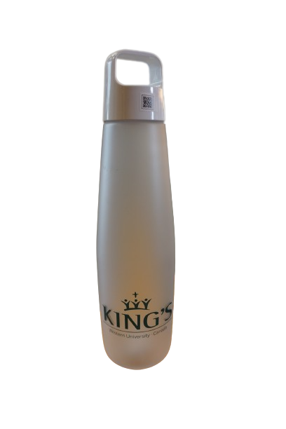 King's College Water Bottle, Clear/White