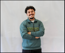 Load image into Gallery viewer, Dubwear Quarter Zip Sweatshirt, Grey/Green Salt &amp; Pepper
