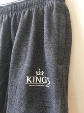 Load image into Gallery viewer, King&#39;s Sweat Pants, Charcoal Heather. Relax in our ultra cozy sweat pants with side pockets! These unisex pants are the perfect  thing for zoom meetings or lounging around after a busy day.  55% cotton, 45% polyester elastic waist with drawstring elastic cuffs
